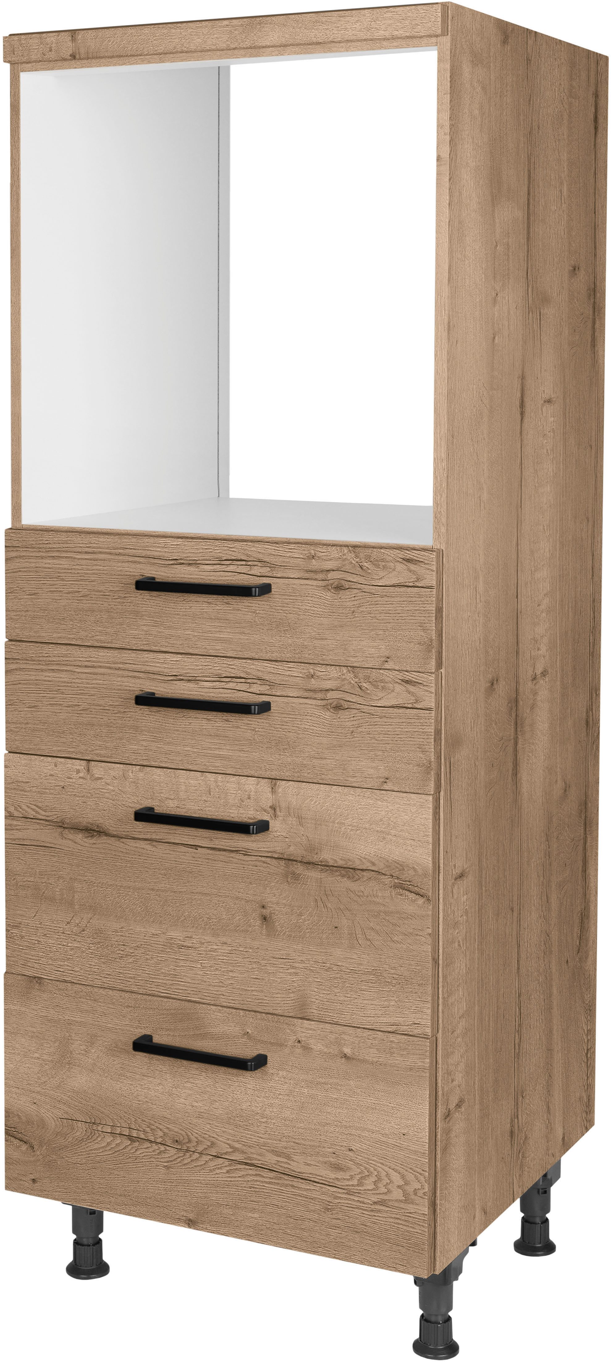 nobilia® Herdumbauschrank "Structura", mit Schubkästen und Auszügen, vormontiert, Breite/Höhe: 60/167,8 cm