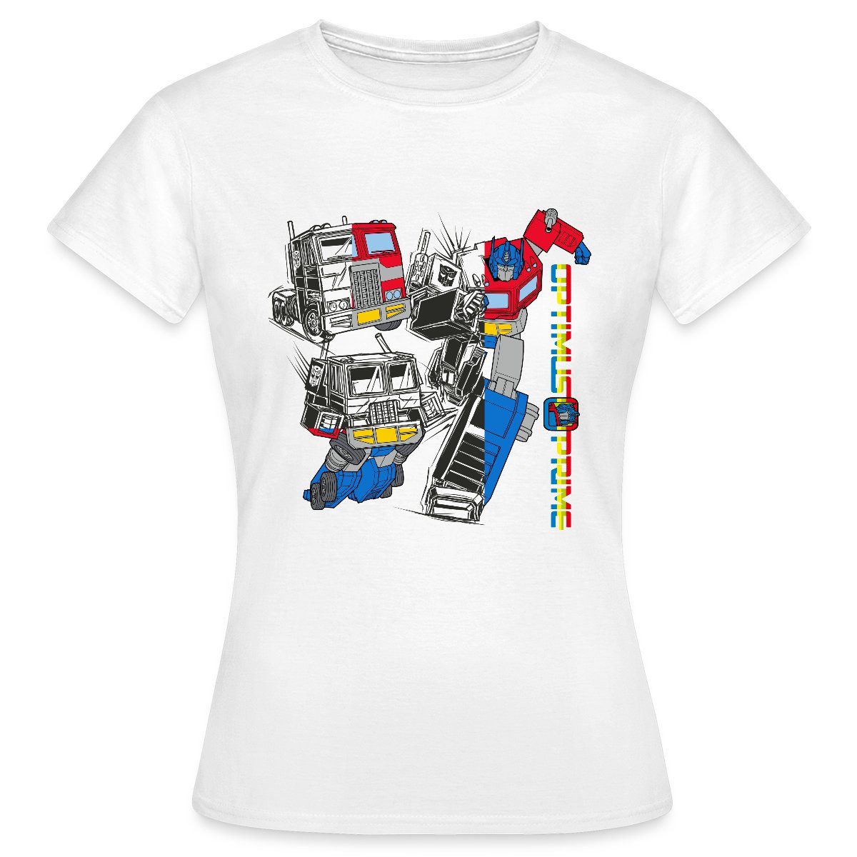 Spreadshirt T-Shirt Transformers G1 Transformation Optimus Retro Frauen T-Shirt (1-tlg)