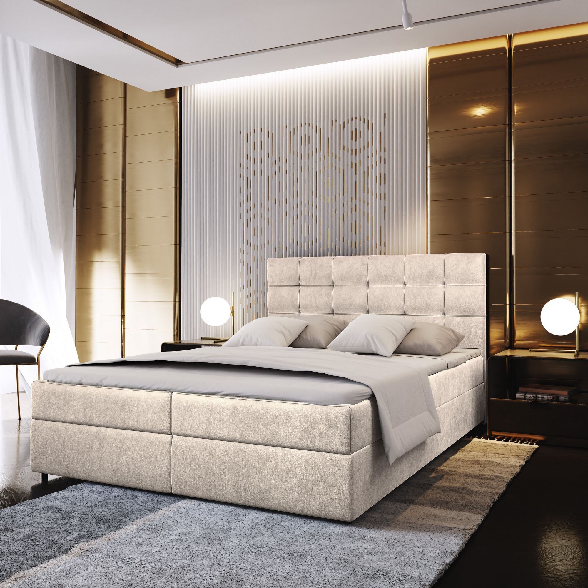 Masseno Boxbett GLOS 160x200 cm mit Bonell Matratze und Topper günstig online kaufen