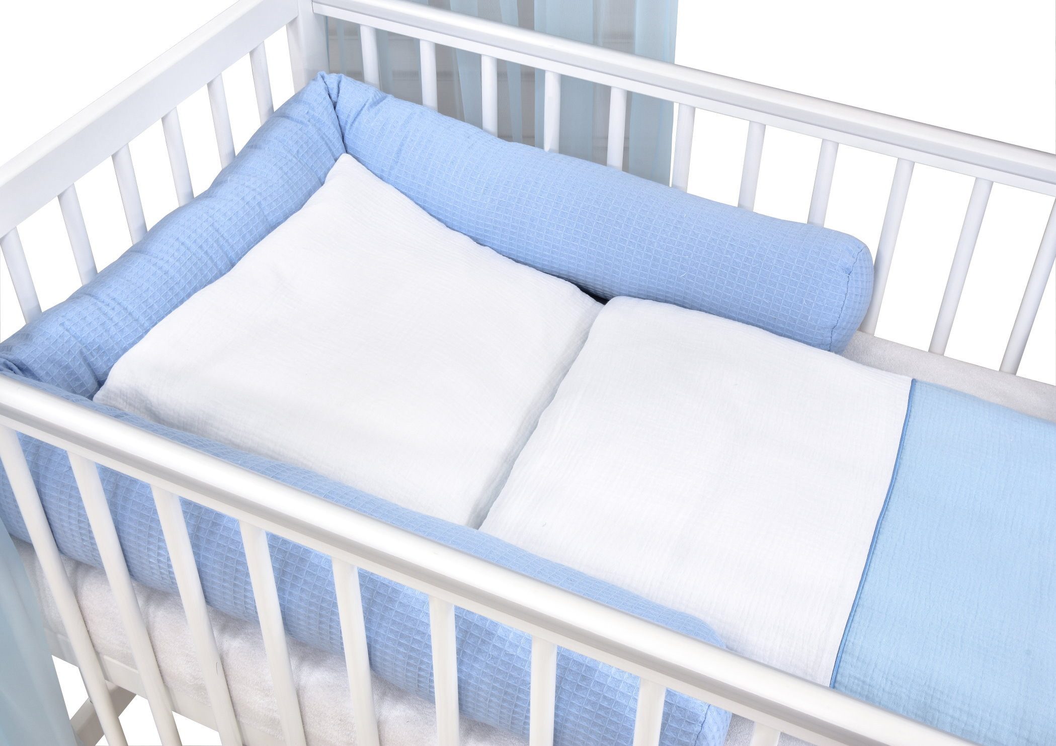 Baby-Delux Komplettbett Hausbett Babybett Komplettset Waffelpique, günstig online kaufen