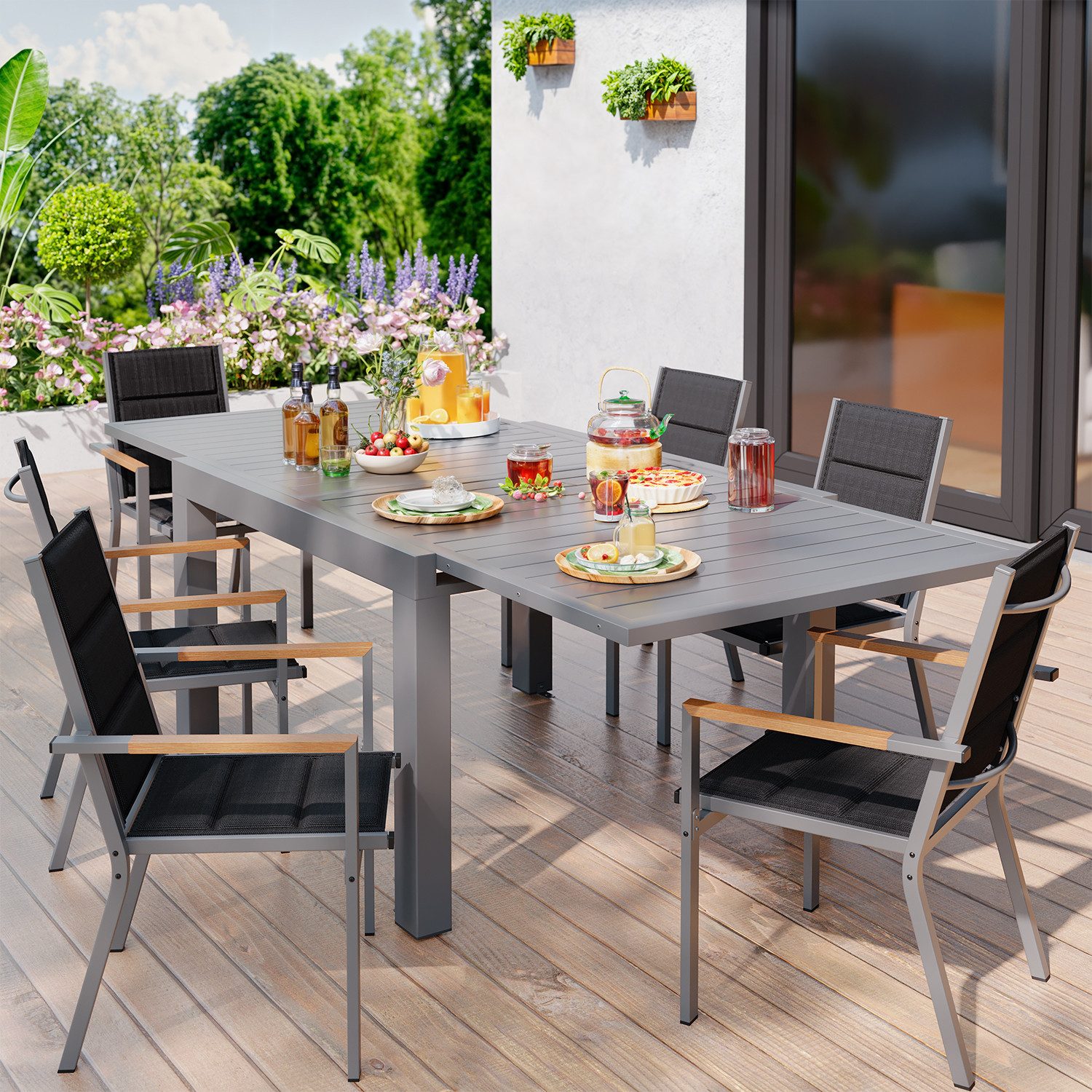 HOMALL Gartenstuhl Balkonstühle (2er Set) Stapelbare günstig online kaufen