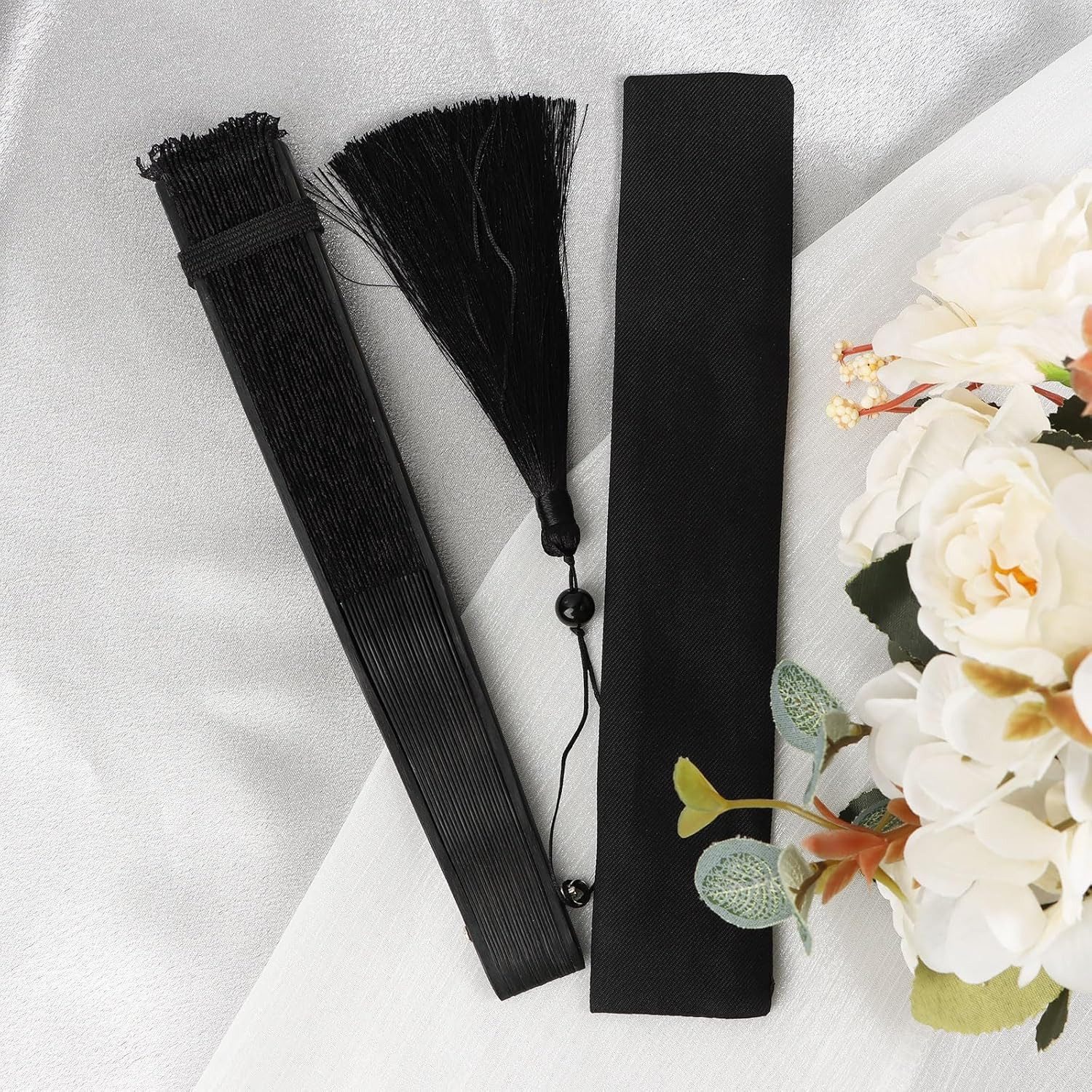 FELIXLEO Handfächer Lace Fan with Tassel Vintage Fan Lace Folding Fan Hand Fan, (1-tlg)