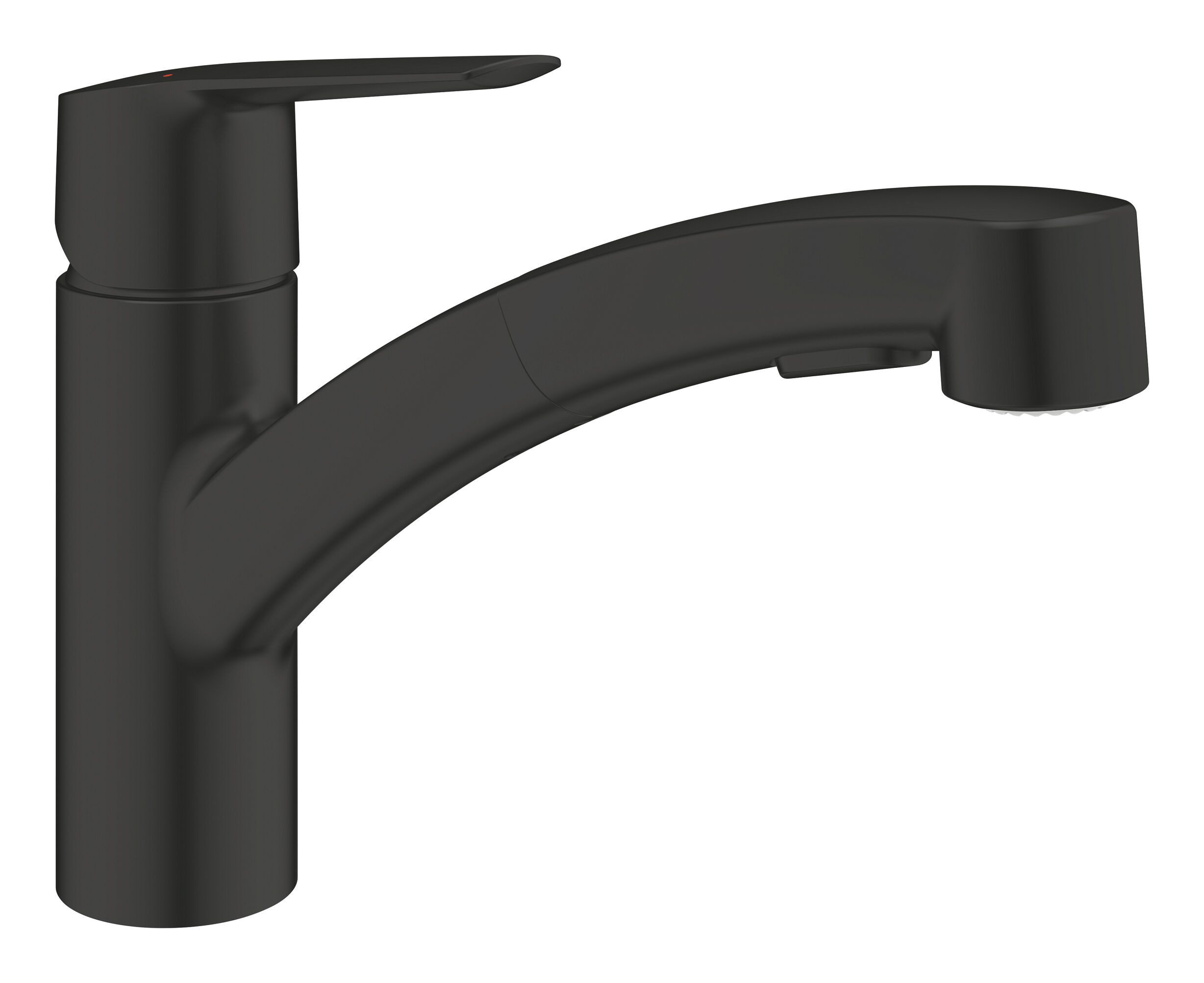 Grohe Küchenarmatur Start Einhand herausziehbar mit flachem Auslauf - Mattschwarz