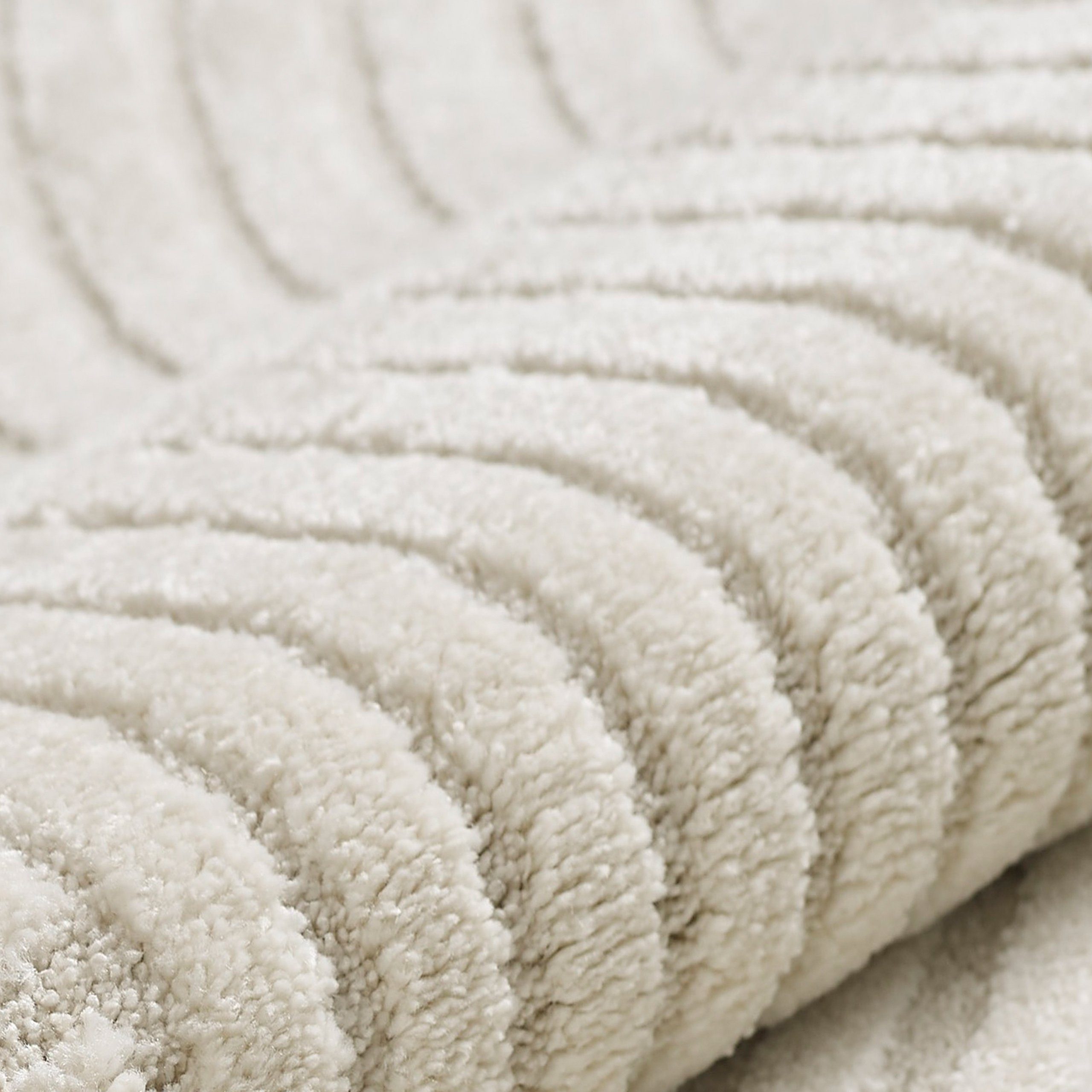 Carpetia Teppich Moderner Teppich in Creme mit 3D Muster, rechteckig, Höhe: günstig online kaufen