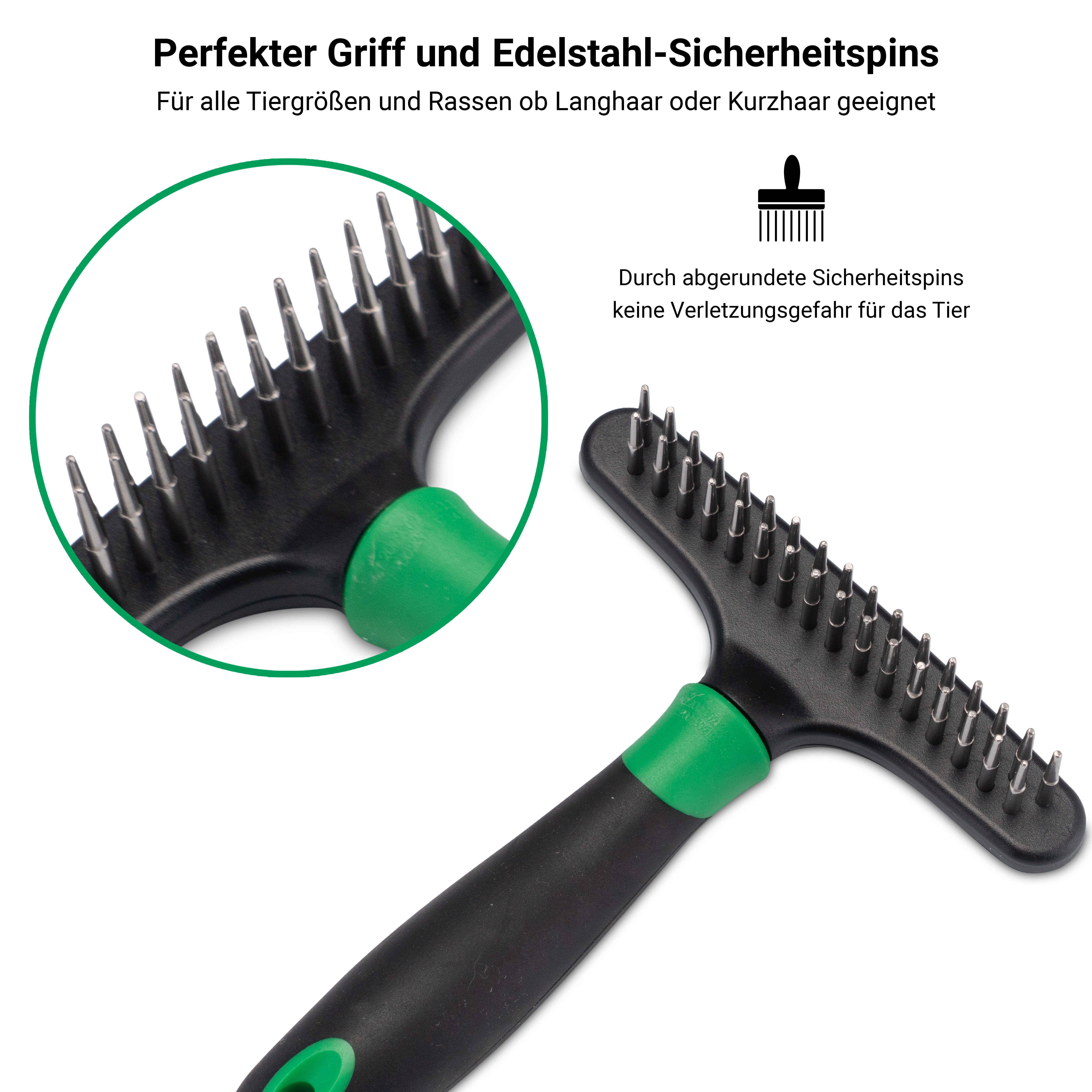 FinoPet Entfilzungsharke FinoPet Entfilzungsstriegel, Harkenkamm als Fellentwirrer Hund / Katze, Edelstahl, (1-tlg), Langhaar, Kurzhaar, Unterwolle, Unterfell, Entfilzung