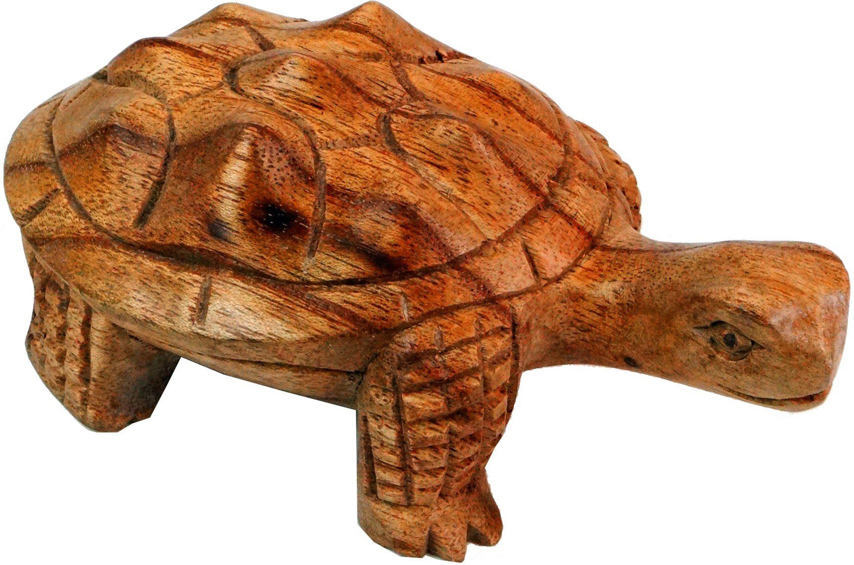Guru-Shop Dekofigur Geschnitzte kleine Deko Figur - Schildkröte 2