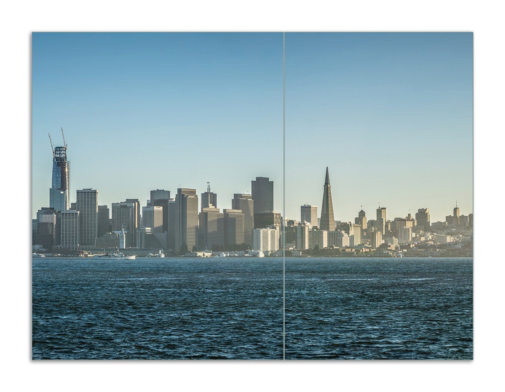 Wallario Herd-Abdeckplatte Skyline von San Francisco, ESG-Sicherheitsglas, (Glasplatte, 2 tlg., inkl. 5mm Noppen), verschiedene Größen