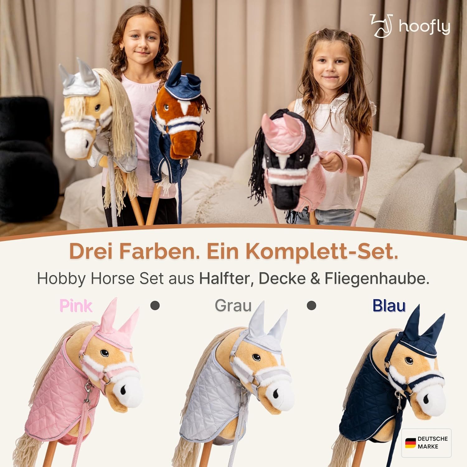 Hoofly Steckenpferd Hobby Horse Zubehör Set, (3er Set, Hobby Horse Zubehör Set)