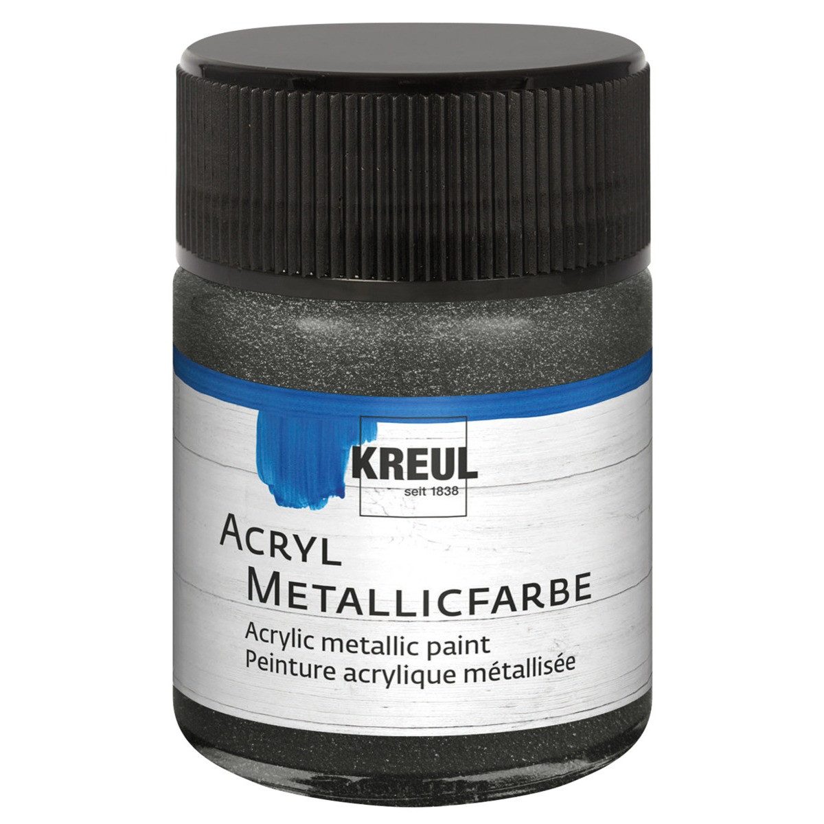 C. KREUL Acrylfarbe KREUL Acryl Metallicfarbe anthrazit 50ml Glas