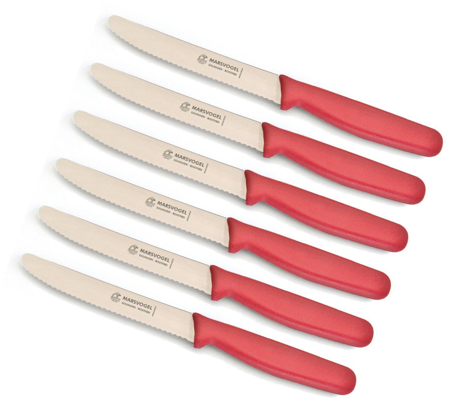 Marsvogel Tafelmesser 6 Stück Tafelmesser PP rot, Solingen