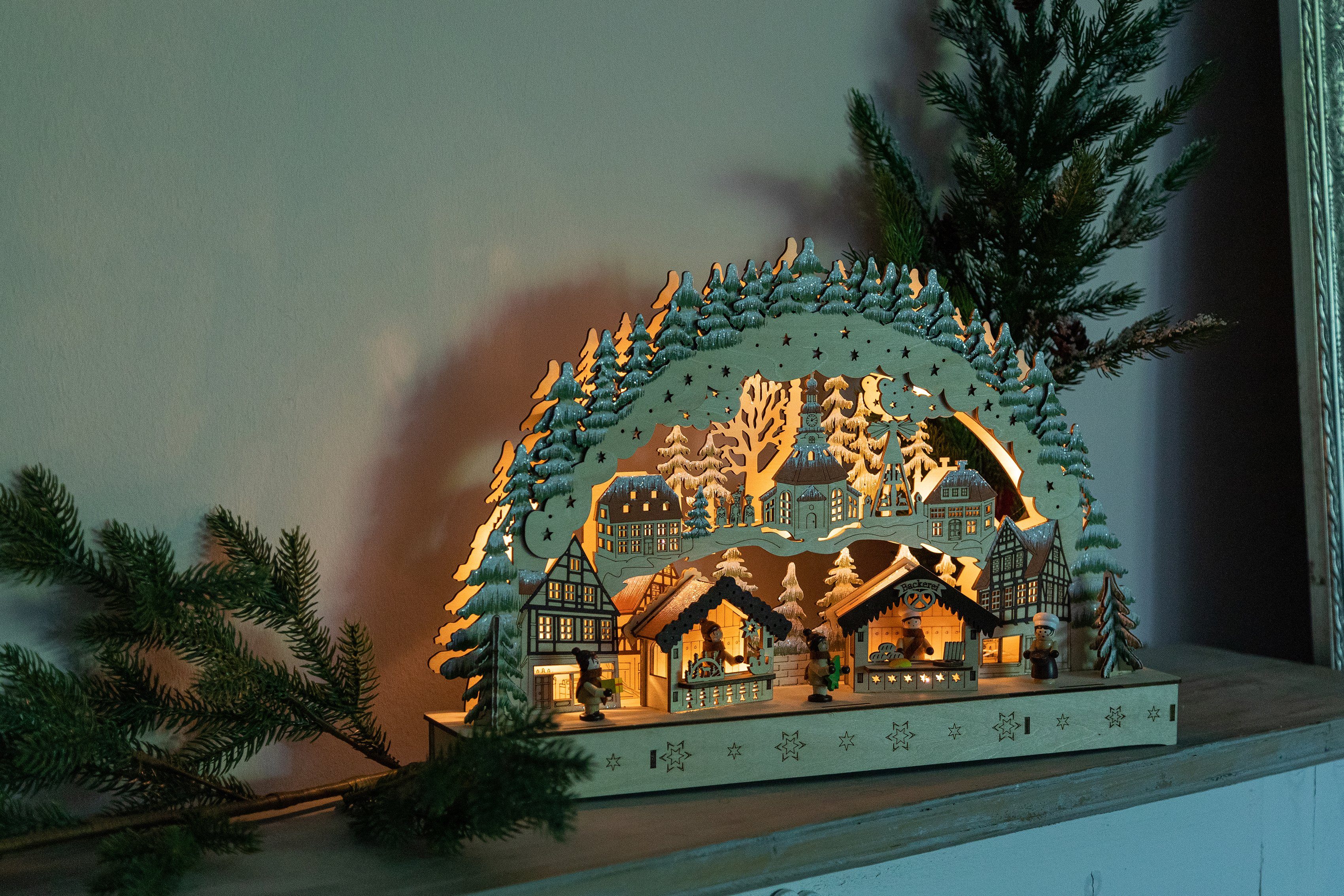 LED ca. mit cm Höhe Weihnachtsdeko (1-tlg), Myflair 30 Möbel Schwibbogen Accessoires Beleuchtung, Holz, LED & aus