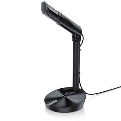 CSL Streaming-Mikrofon, USB Desktop Mikro mit Windschutz RMP 800 Tischmikrofon / Standmikrofon