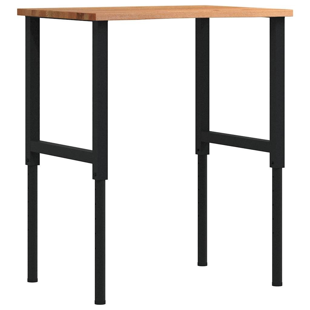 vidaXL Werkbank Werkbank Hellbraun 80x60x(71,5-98) cm Massivholz Eiche, (1-tlg)