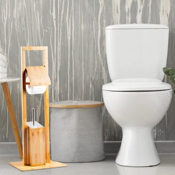 relaxdays Toilettenpapierhalter »WC Garnitur Bambus«