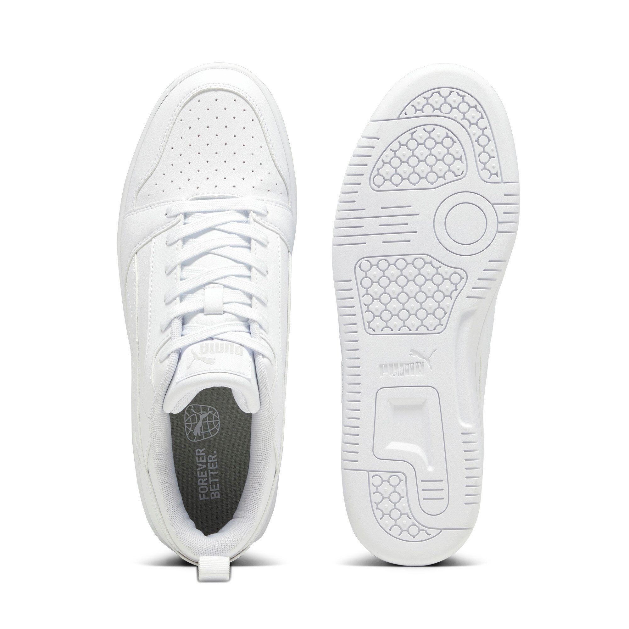 PUMA REBOUND V6 LOW Sneaker niedrig geschnitten, mit Schnürverschluss, aus getrommeltem Leder – Bild 4 von 5