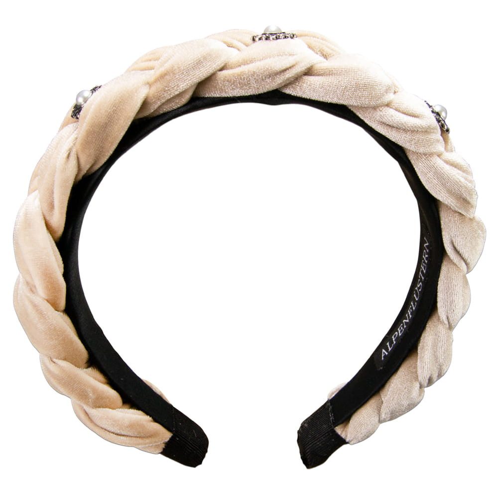 Alpenflüstern Haarreif Samt-Haarreif Flechtoptik Helena beige