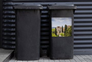 MuchoWow Wandsticker Die mittelalterliche Stadt San Gimignano in der italienischen Region (1 St), Mülleimer-aufkleber, Mülltonne, Sticker, Container, Abfalbehälter