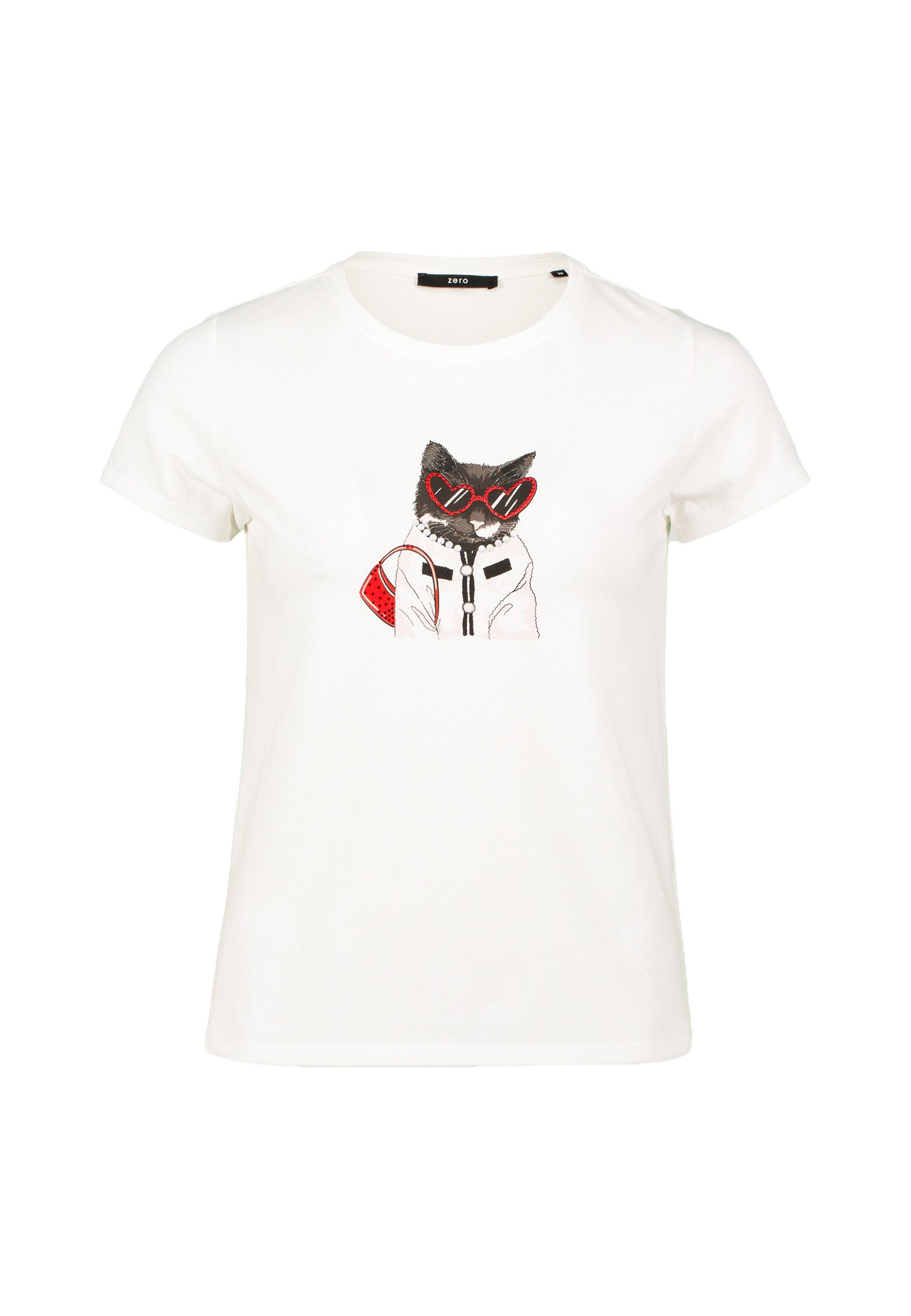 Zero Kurzarmshirt zero Jerseyshirt mit Ziersteinen günstig online kaufen