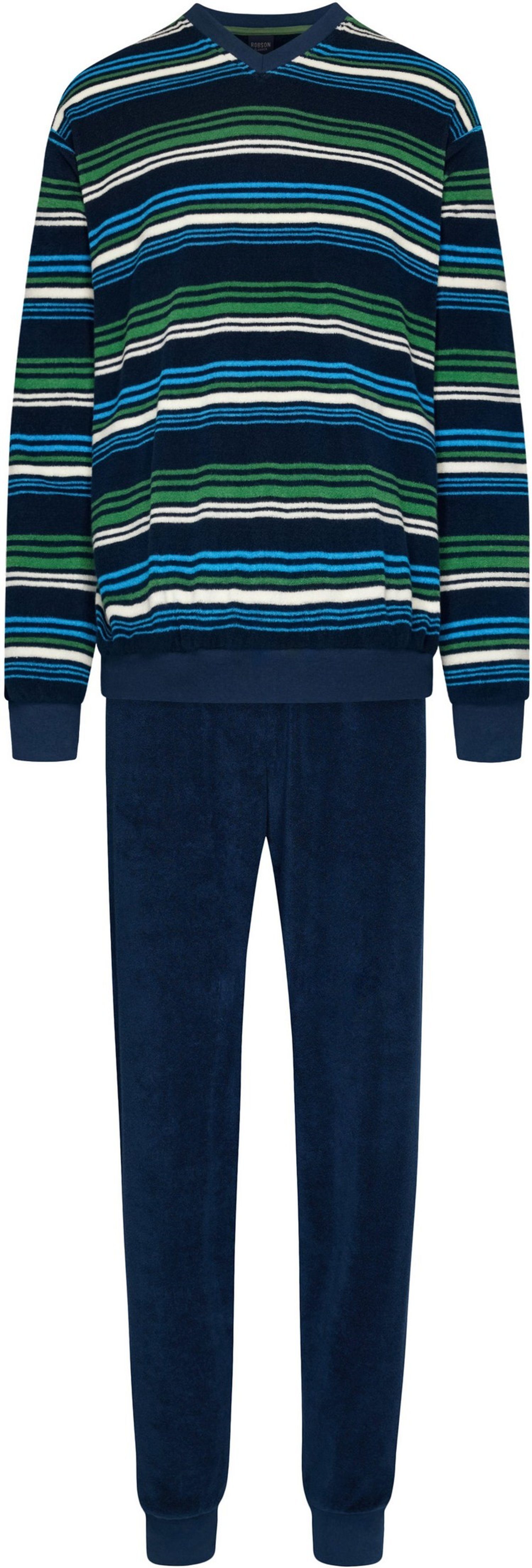 Robson Schlafanzug Herren Frottee Schlafanzug mit Bündchen (2 tlg) Modisches Design