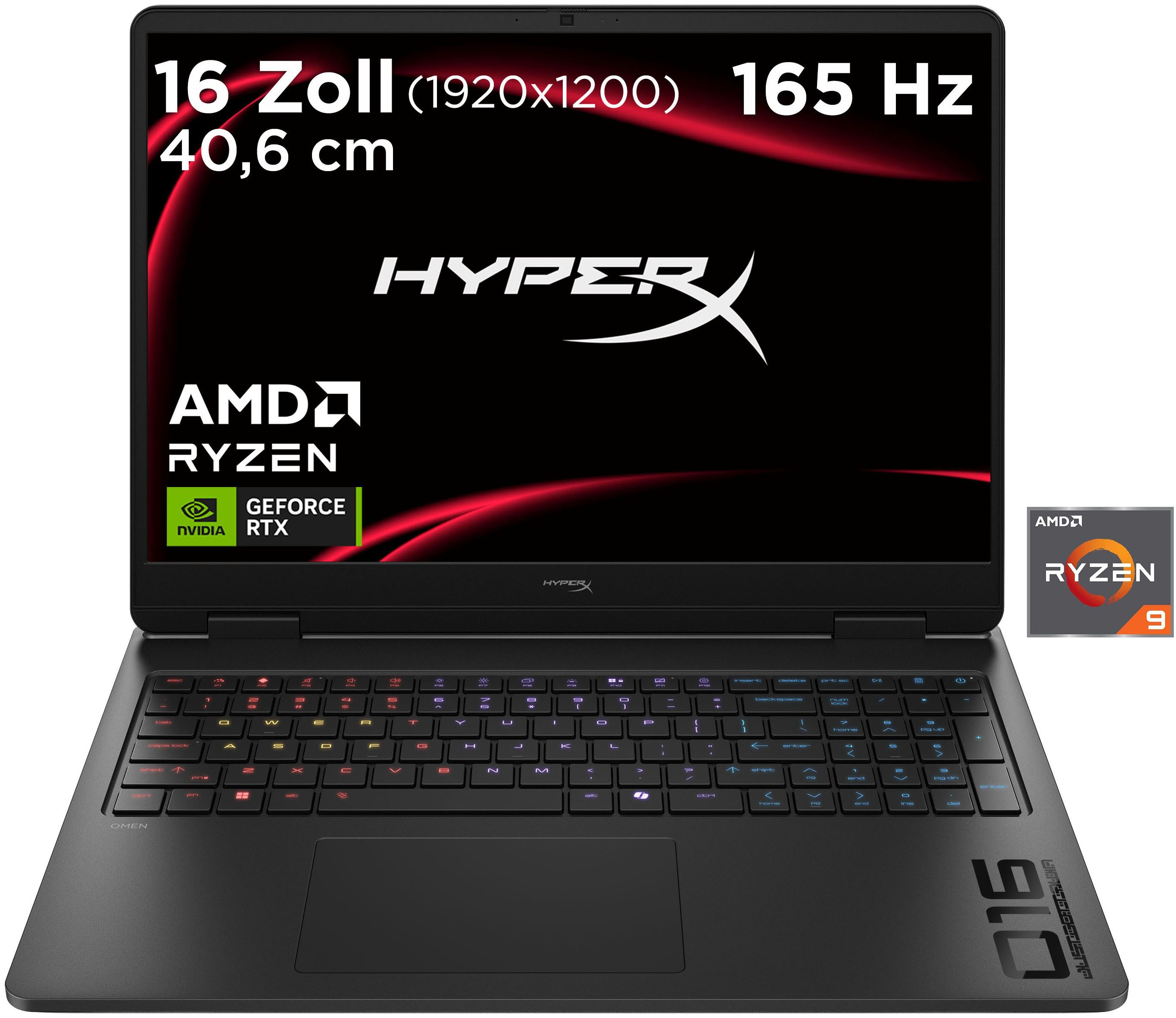 HP HyperX OMEN 16-ap1296ng Gaming-Notebook (40,64 cm/16 Zoll, AMD Ryzen 9 8940HX, GeForce RTX 5060, 24 GB, 512 GB SSD)