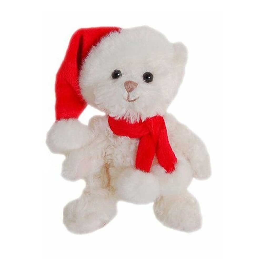 Bukowski Kuscheltier Teddybär Baby Tomtenisse Weihnachtsmütze weiß Plüschbär 18 cm