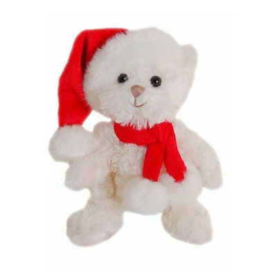 Bukowski Kuscheltier Teddybär Baby Tomtenisse Weihnachtsmütze weiß Plüschbär 18 cm