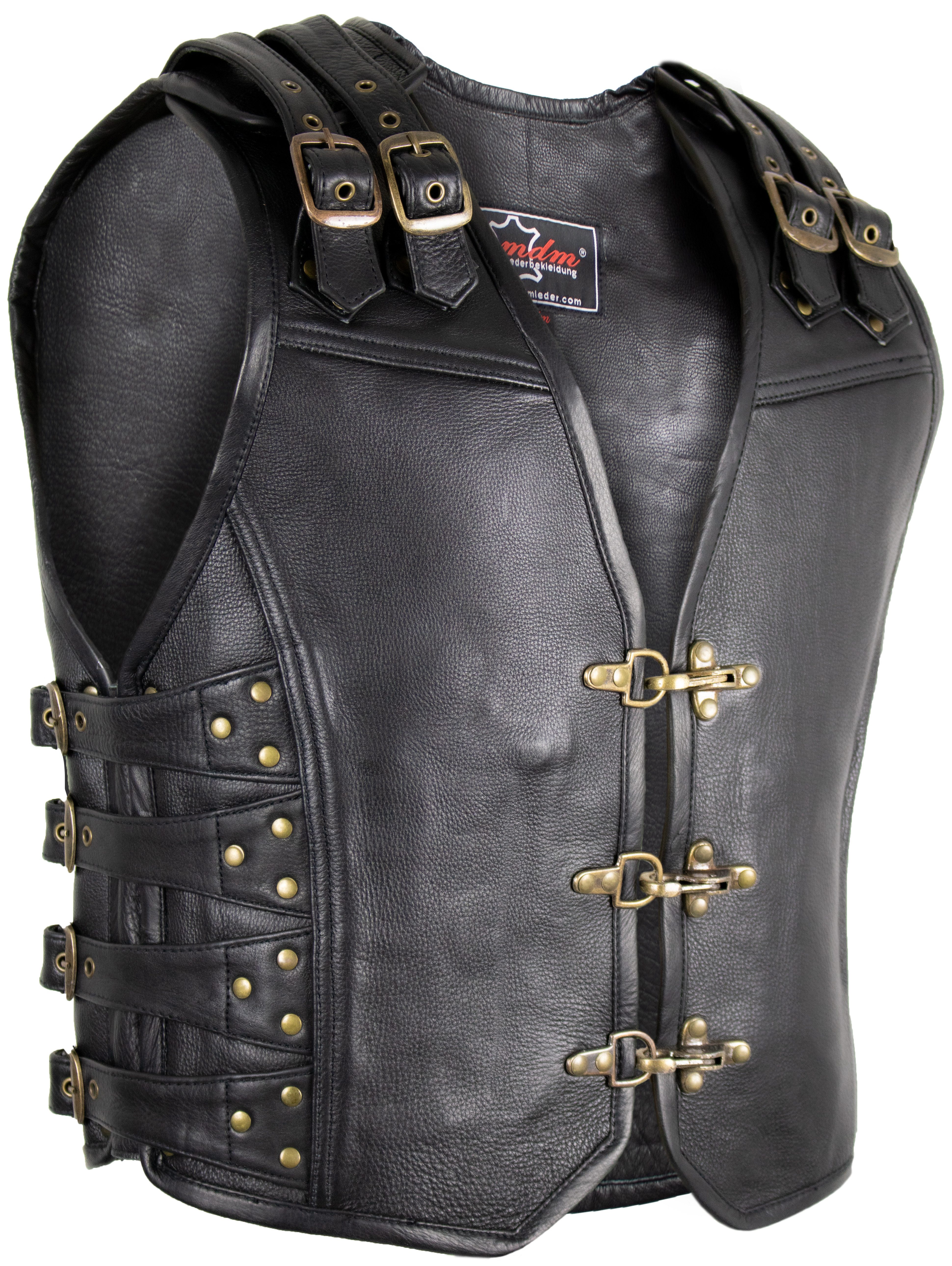 MDM Lederweste Herren Lederweste Biker Kutte günstig online kaufen