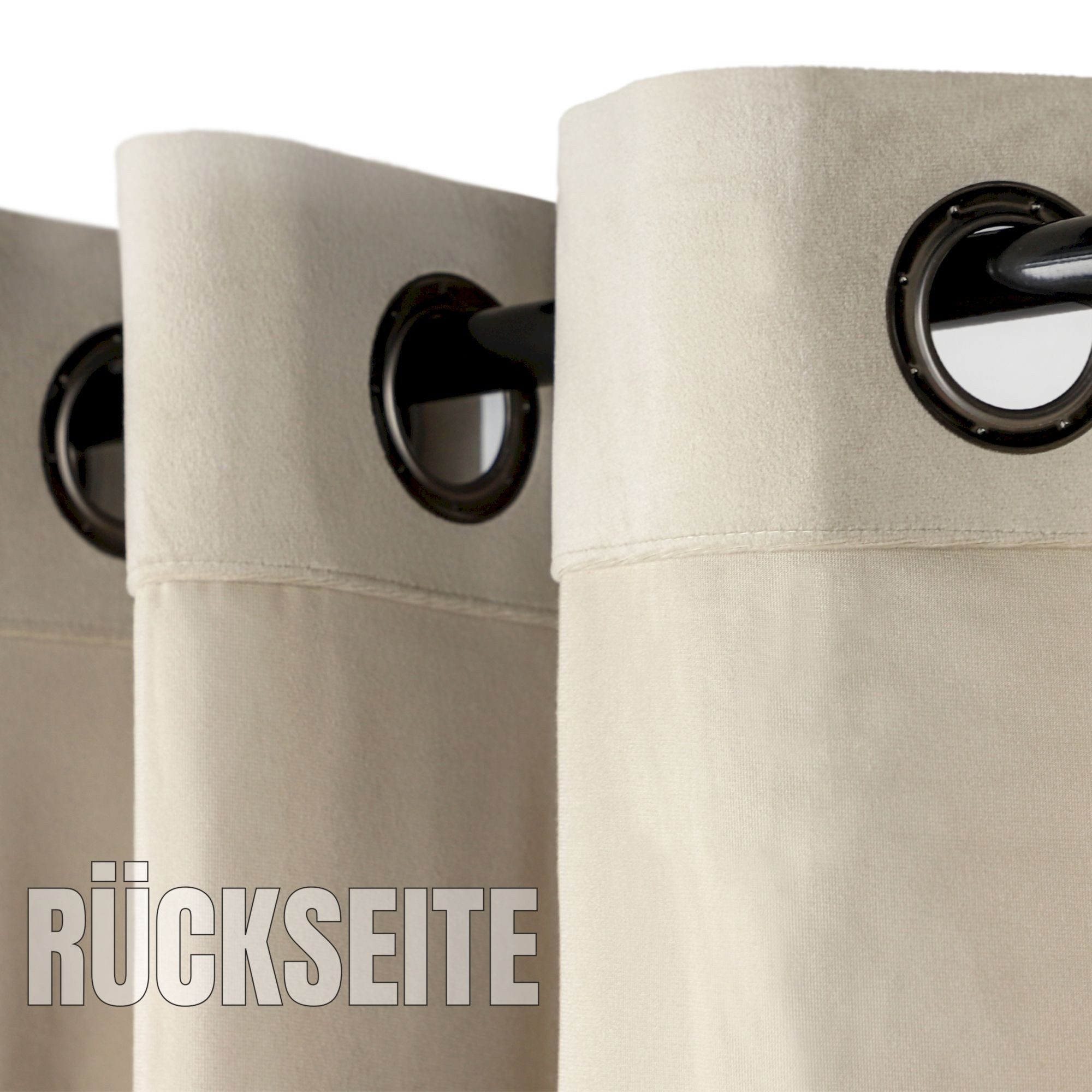 TOM TAILOR Vorhang VELVET SIGNATURE Ösenvorhang (1 St), Öse, Polyester, 140 x 250 cm in Beige