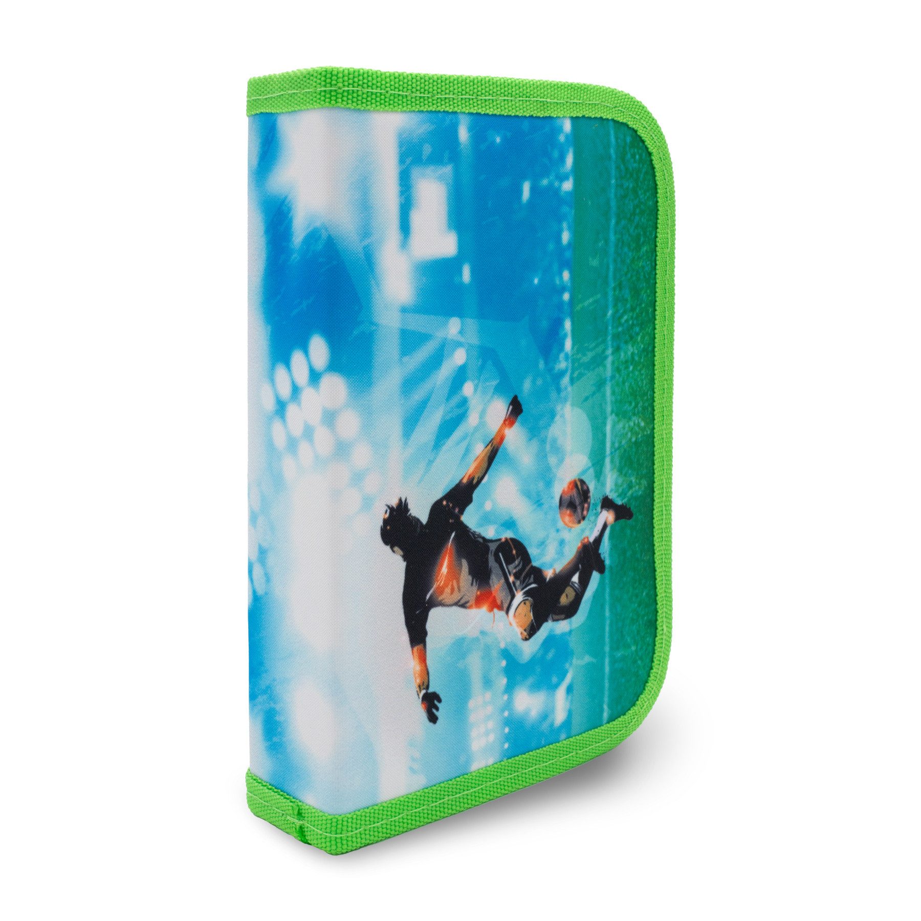 itenga Federmäppchen itenga Schüler-Etui Mäppchen Fussball 28 teilig 1-Zipper