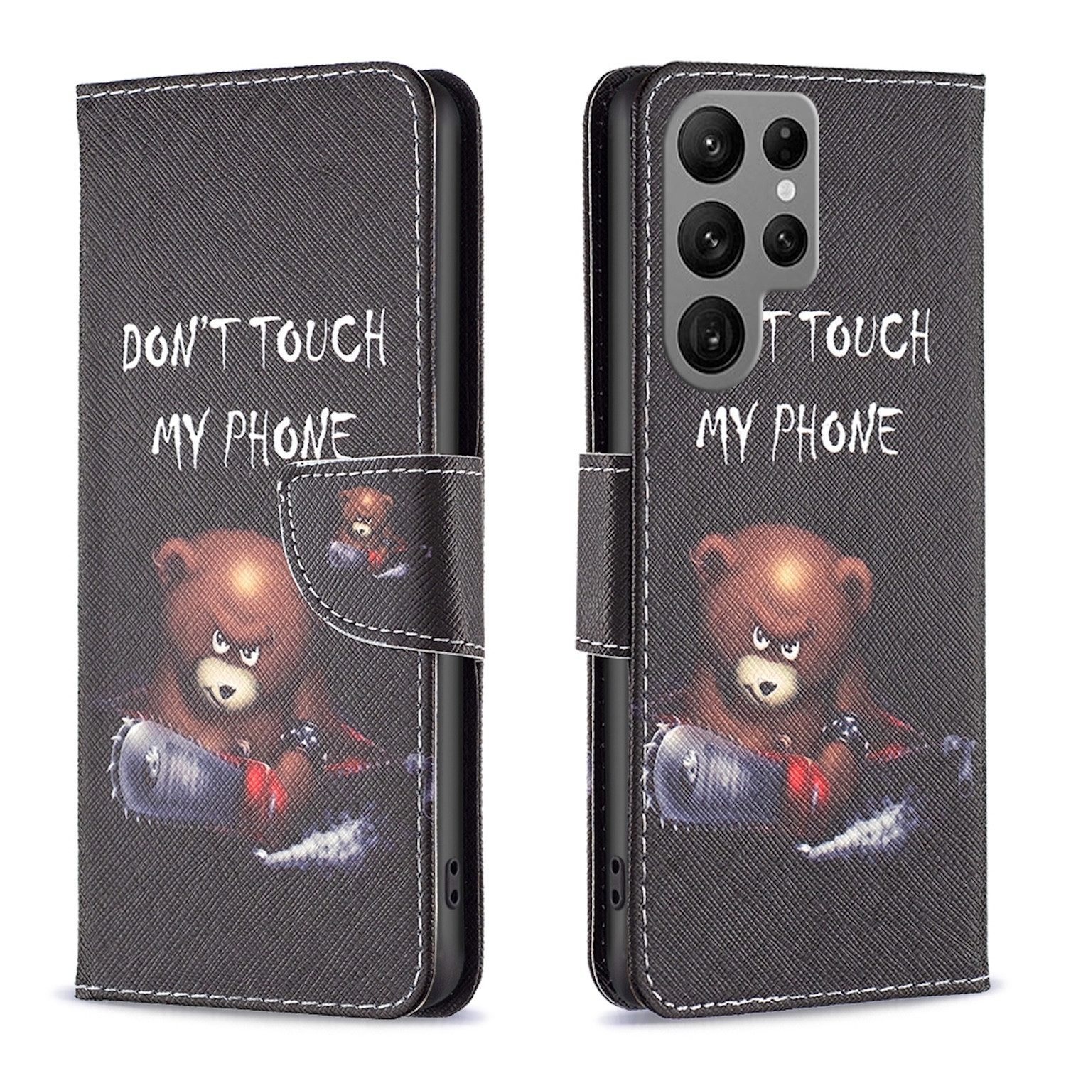 Wigento Handyhülle Für Samsung Galaxy S24 Ultra Kunstleder Tasche Hülle Book Motiv 1 Case