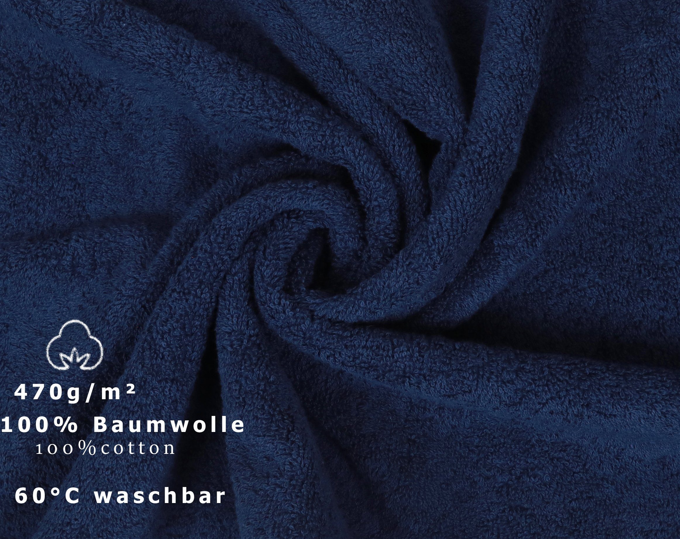 Betz Handtuch dunkelblau Duschtücher, Set PREMIUM 100% Handtücher 4-tlg. 2 Baumwolle, und (4-tlg) 2