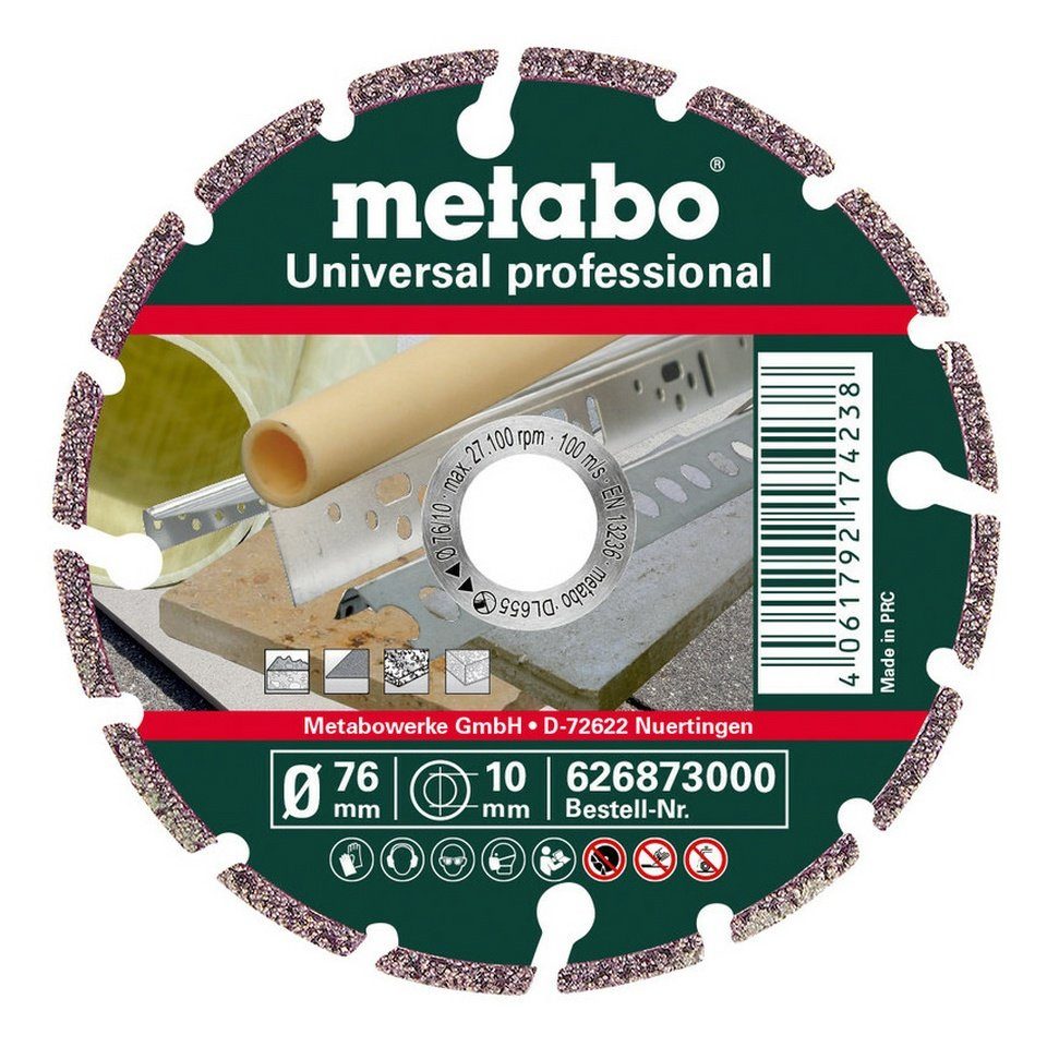 metabo Trennscheibe, Ø Diamant x 10 Universal professional mm 76 mm, 76