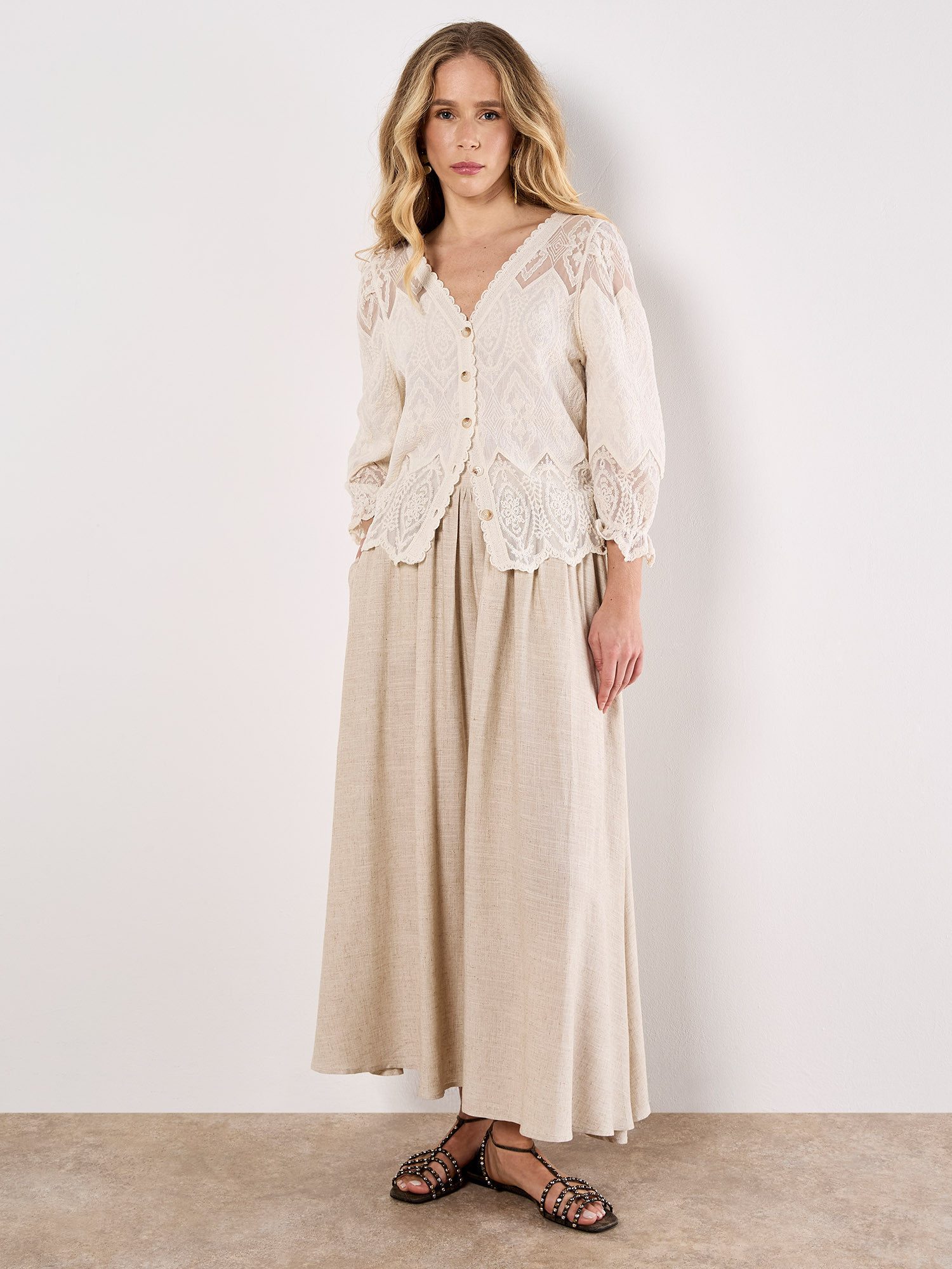 Apricot Spitzenshirt Diamonds Tiles Embroidered Top in feiner Spitze günstig online kaufen