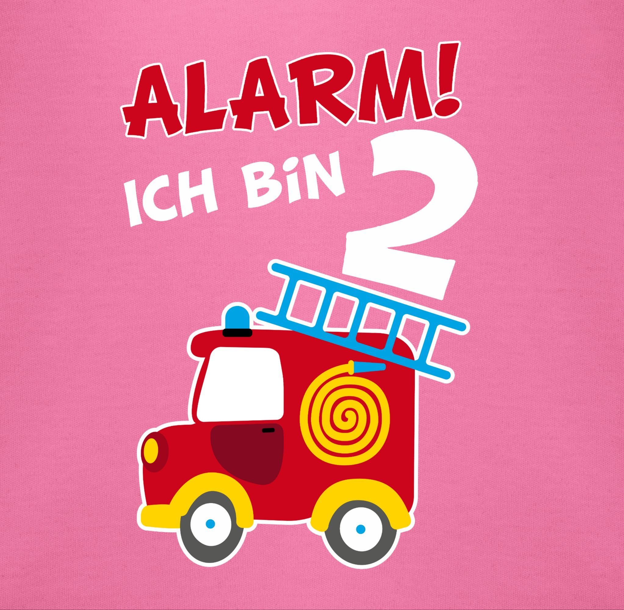 Shirtracer Sweatshirt Alarm ich Geburtstag 3 Feuerwehrauto zwei 2. bin Pink