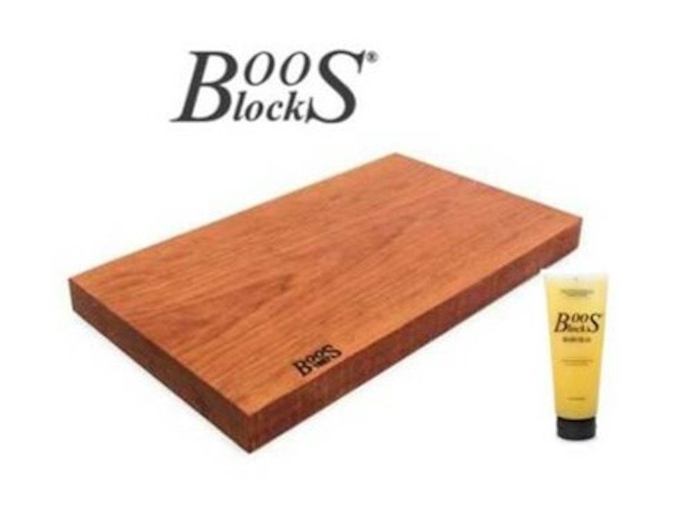 Boos Blocks Schneidebrett BOOS Blocks 1887 Kirschholz 53x31x4.5cm + Pflegecreme BB47