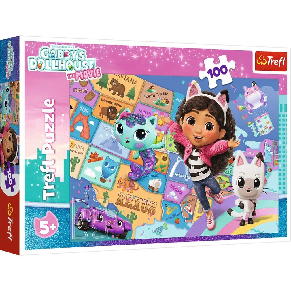 Trefl Puzzle Puzzle Gbins Zauberhaus: Eine Geschichte in einem Katzenhaus 100 DLC, Puzzleteile