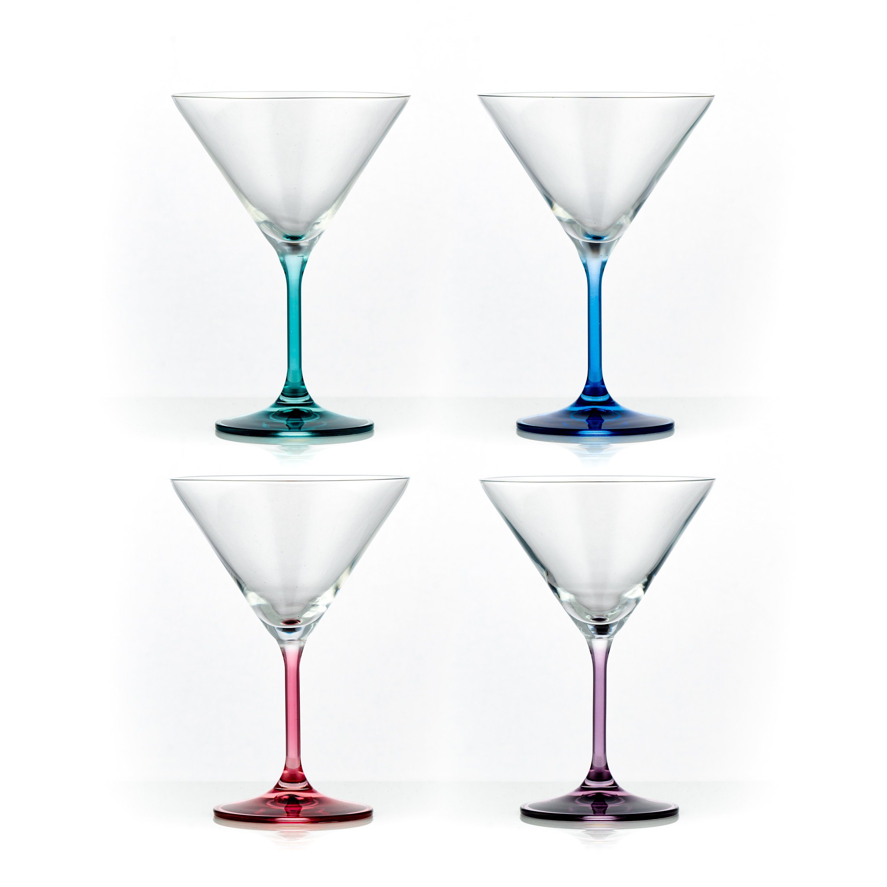 Crystalex Cocktailglas Spectrum Cocktailglas 290 ml 4er Set, Kristallin, mehrfarbig