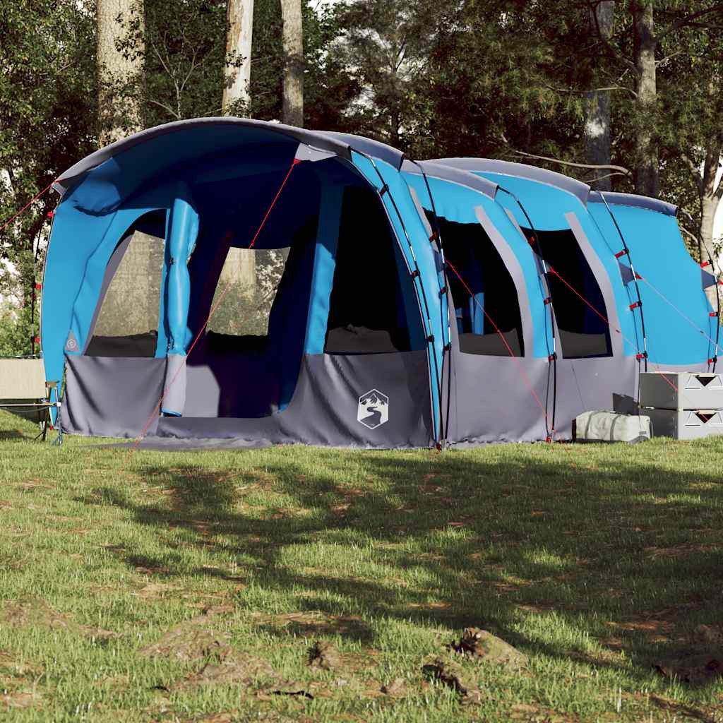 furnicato Faltzelt Familienzelt Tunnelzelt 430x314x183 cm Blau, (1 tlg), Campingzelt mit 3 Schlafkabinen, 7 Fenstern und versiegelten Nähten