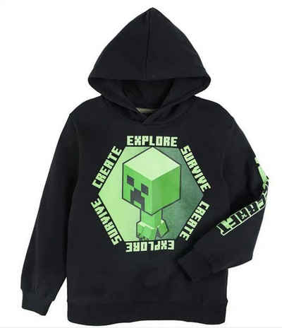 Minecraft Hoodie MINECRAFT Kinder Sweatshirt mit Kapuze Hoodie Jungen + Mädchen Pullover 6 7 8 9 10 12 Jahre Gr. 116 128 134 140 152