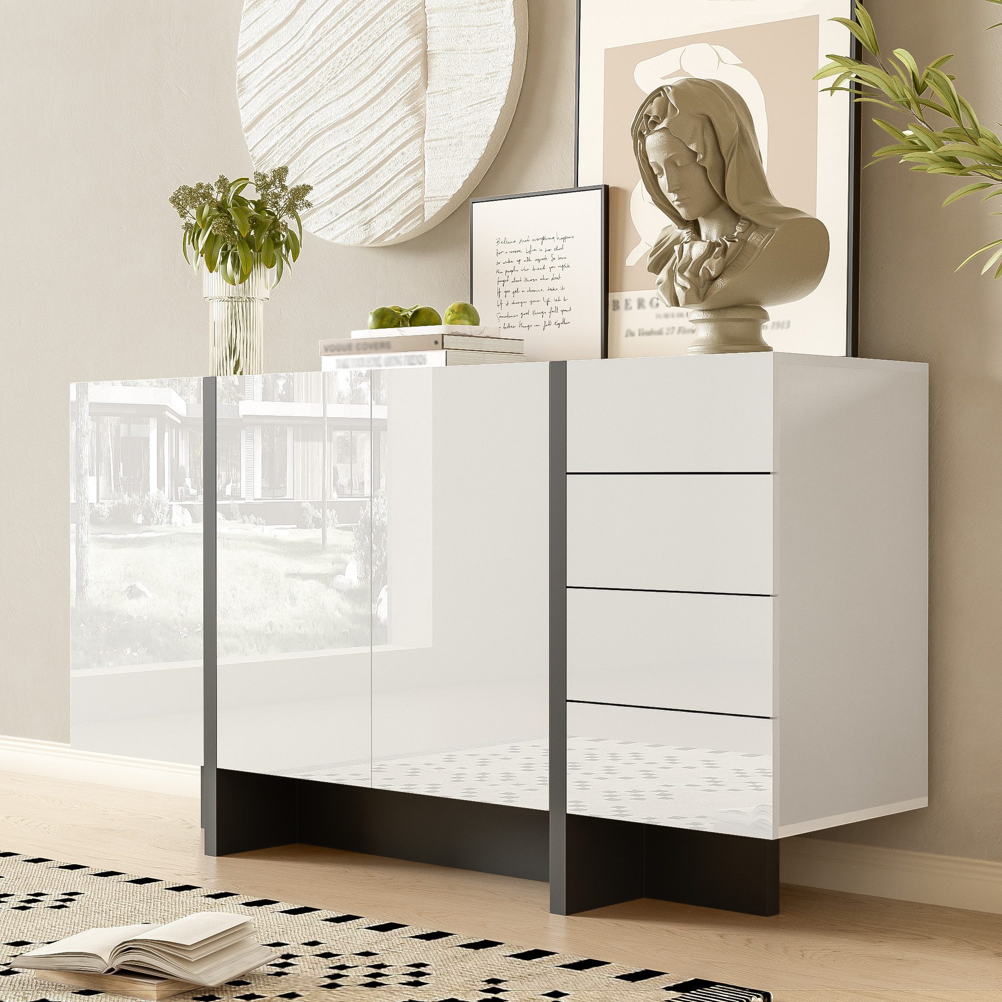 Merax Sideboard Hochglanz Kommode (1 St), günstig online kaufen