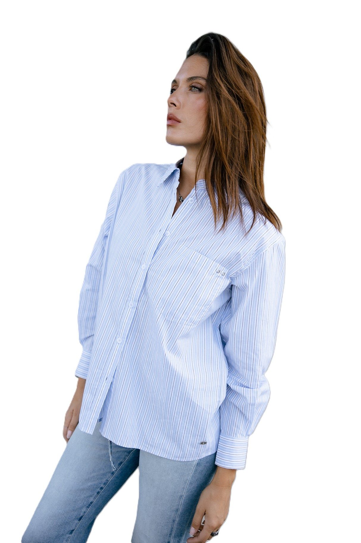 Freeman T. Porter Langarmbluse Chamy Stripe - Gestreiftes Hemd - Bluse