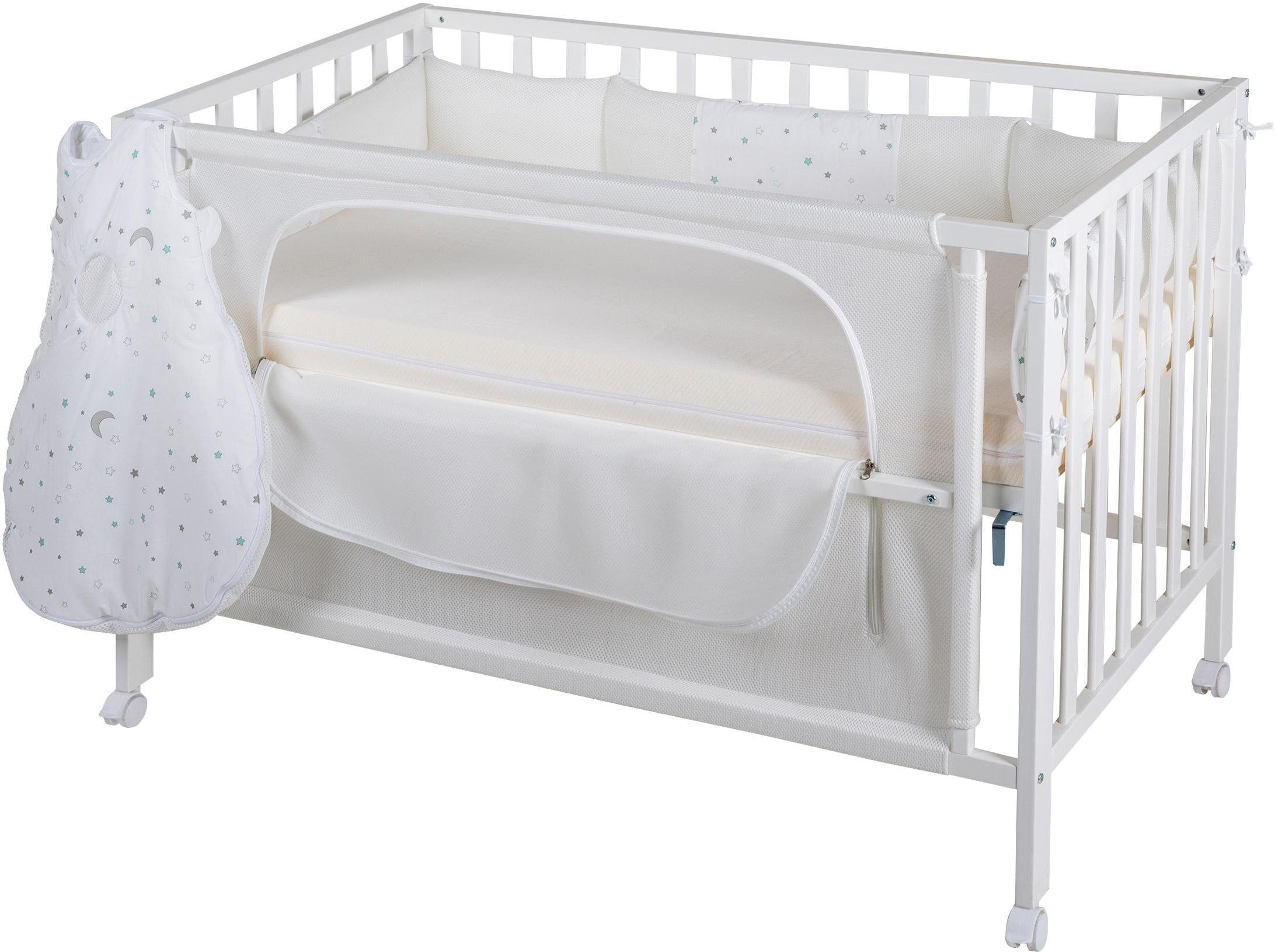 roba® Babybett Room Bed, safe asleep®, Sternenzauber weiß, 4-tlg.