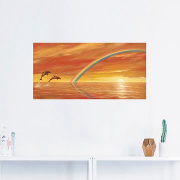 Artland Wandbild Regenbogen über dem Meer, Wassertiere (1 St), als Alubild, Outdoorbild, Leinwandbild, Wandaufkleber, versch. Größen