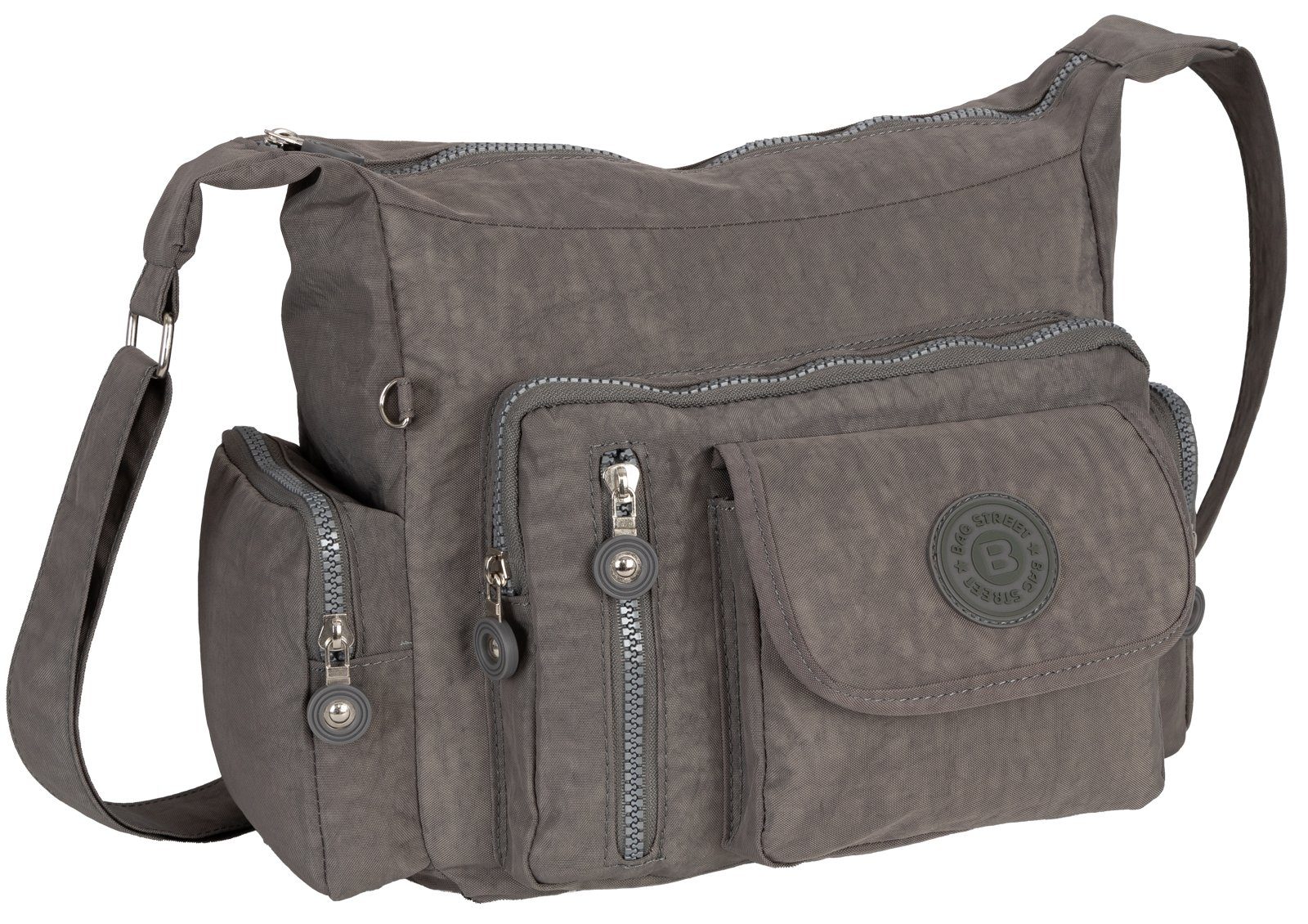 BAG STREET Umhängetasche Damentasche Umhängetasche Handtasche Schultertasche Taupe Grau, als Schultertasche, Umhängetasche tragbar