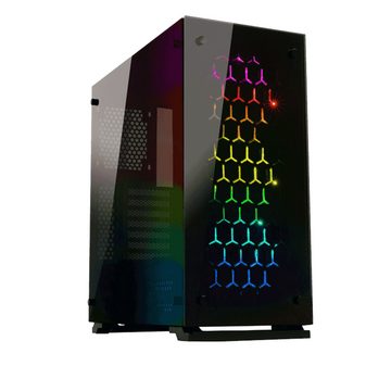 GAMEMAX Gaming-Gehäuse Onyx II ohne Netzteil, 2x USB 3.0/2x USB 3.0/Audio, ATX Tower, gehärtetes Glas an drei Seiten