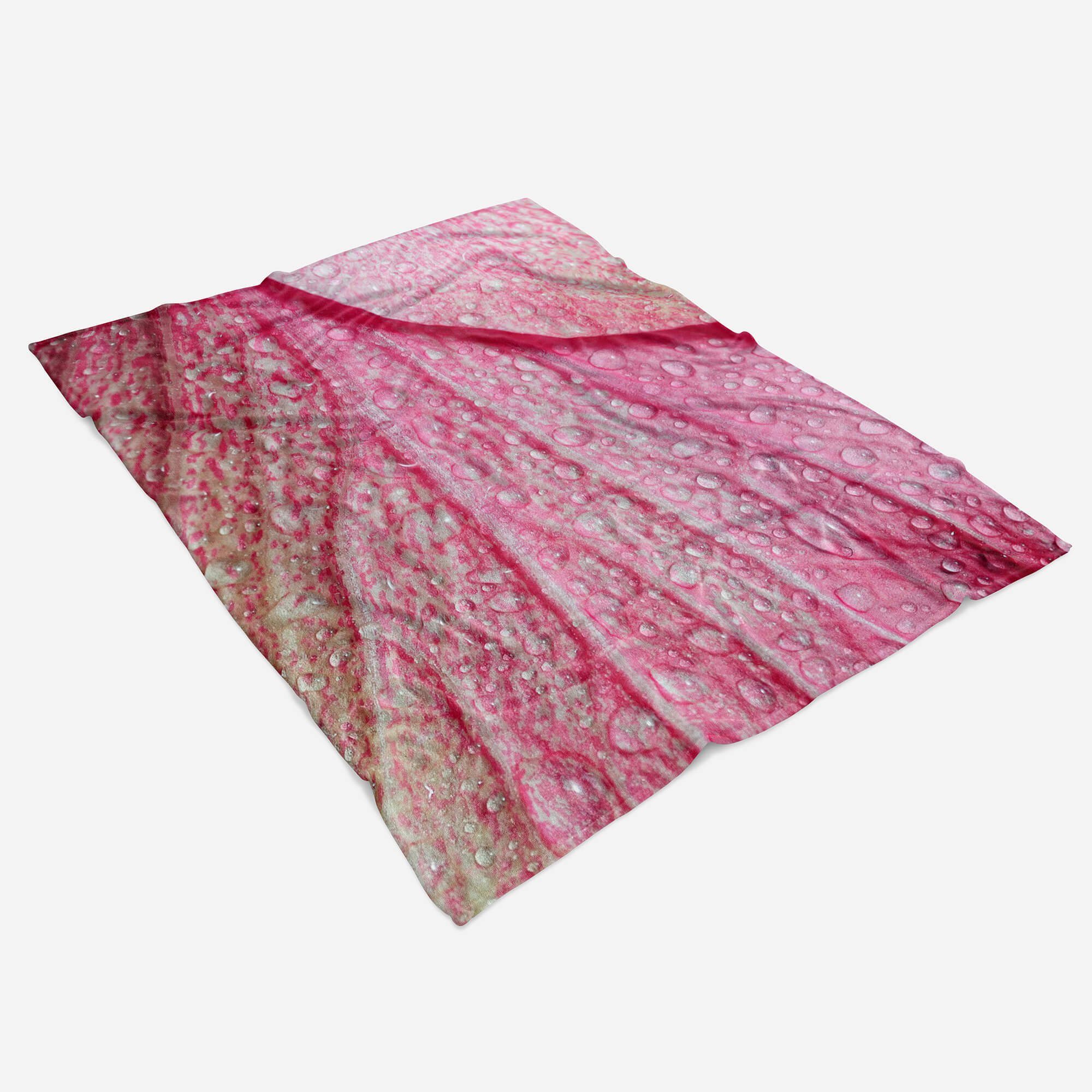 Handtücher Sinus Kuscheldecke Art Handtuch Handtuch Wassertropfen Baumwolle-Polyester-Mix (1-St), mit Fotomotiv Saunatuch Strandhandtuch Blüt,
