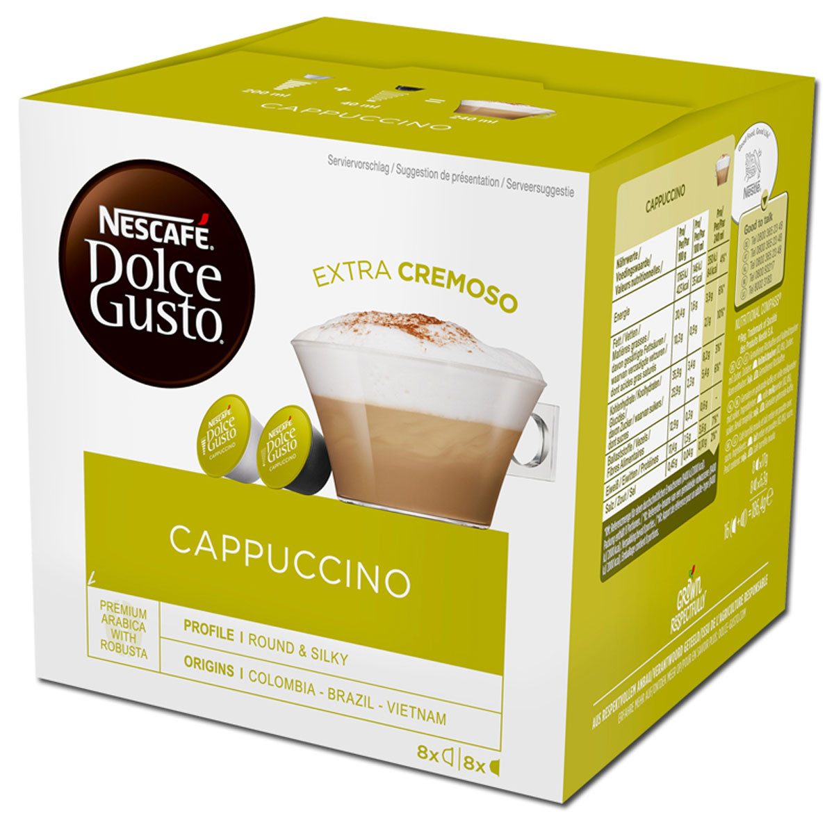 NESCAFE Kaffee, Nescafe Dolce Gusto Cappuccino Aroma versiegelte Kapseln 186g