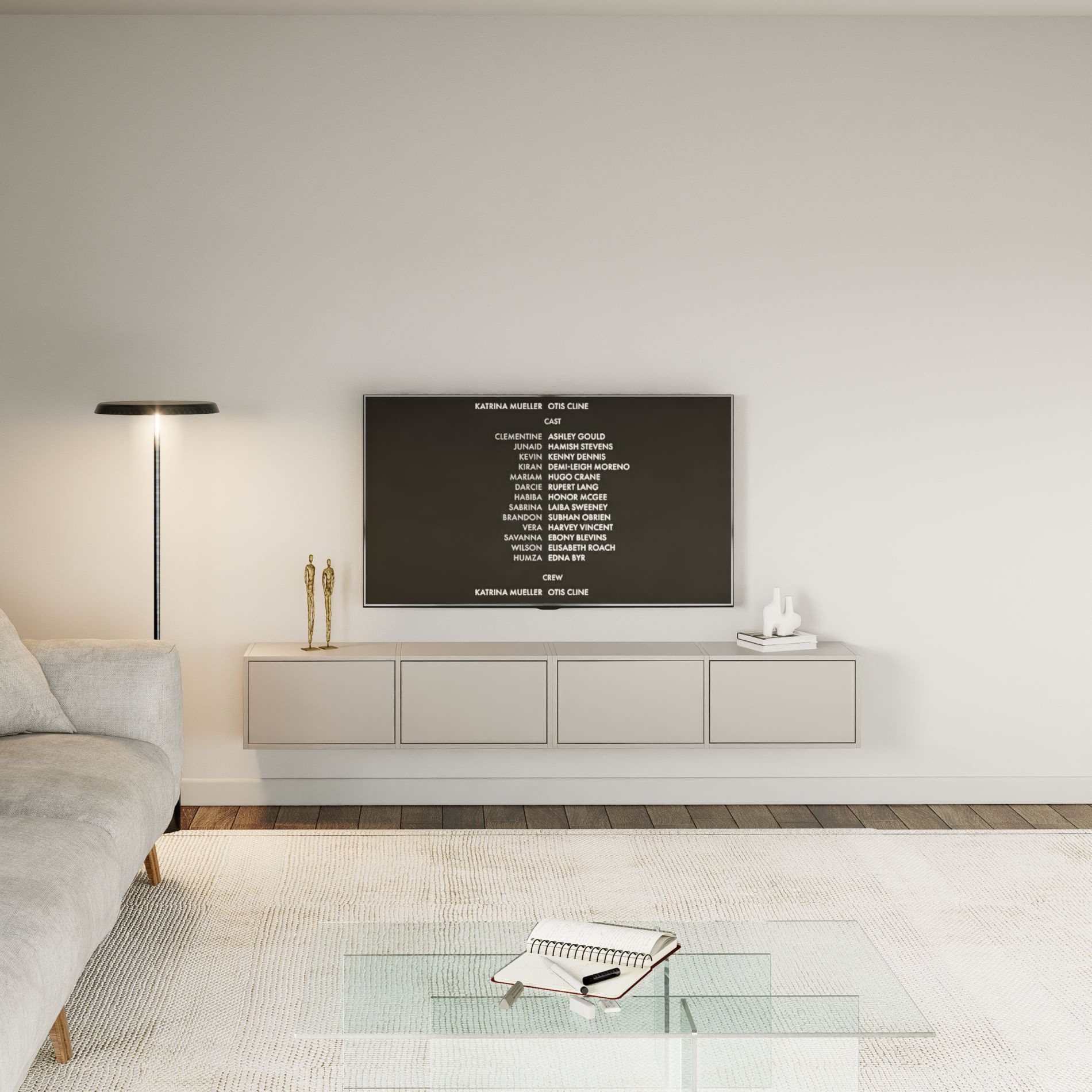 Selsey TV-Schrank FRAMME Hängendes TV-Board mit Klappen, 200 / 300 cm