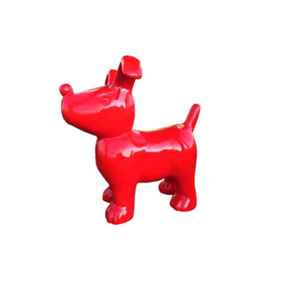 JVmoebel Skulptur Abstrakt Roter Hund Figur Statue Skulptur Deko Garten Design Statuen Dekoration