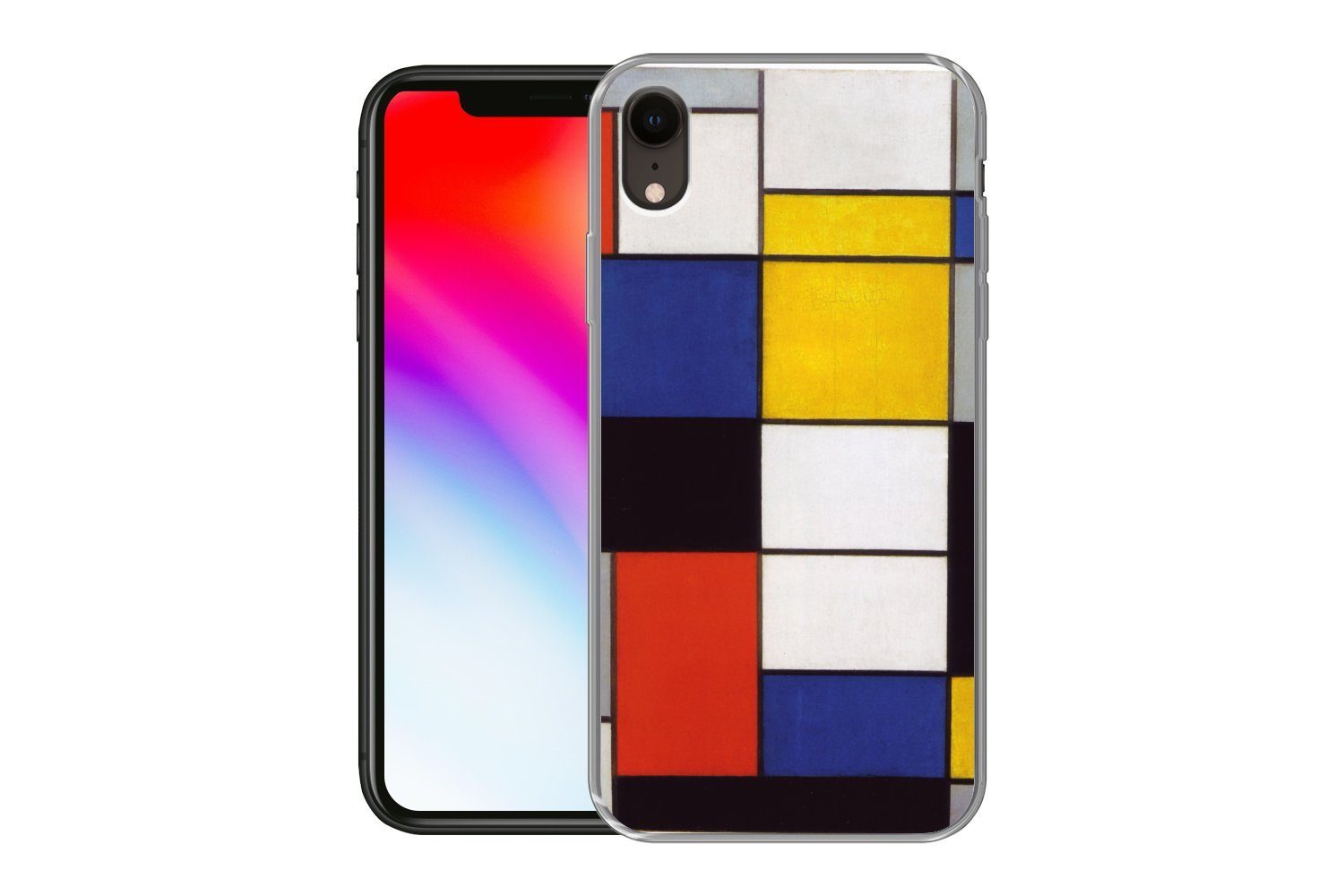 MuchoWow Handyhülle für Apple iPhone XR Komposition A - Piet Mondrian, Smartphone-Bumper, Print, Handy Schutzhülle Dünn